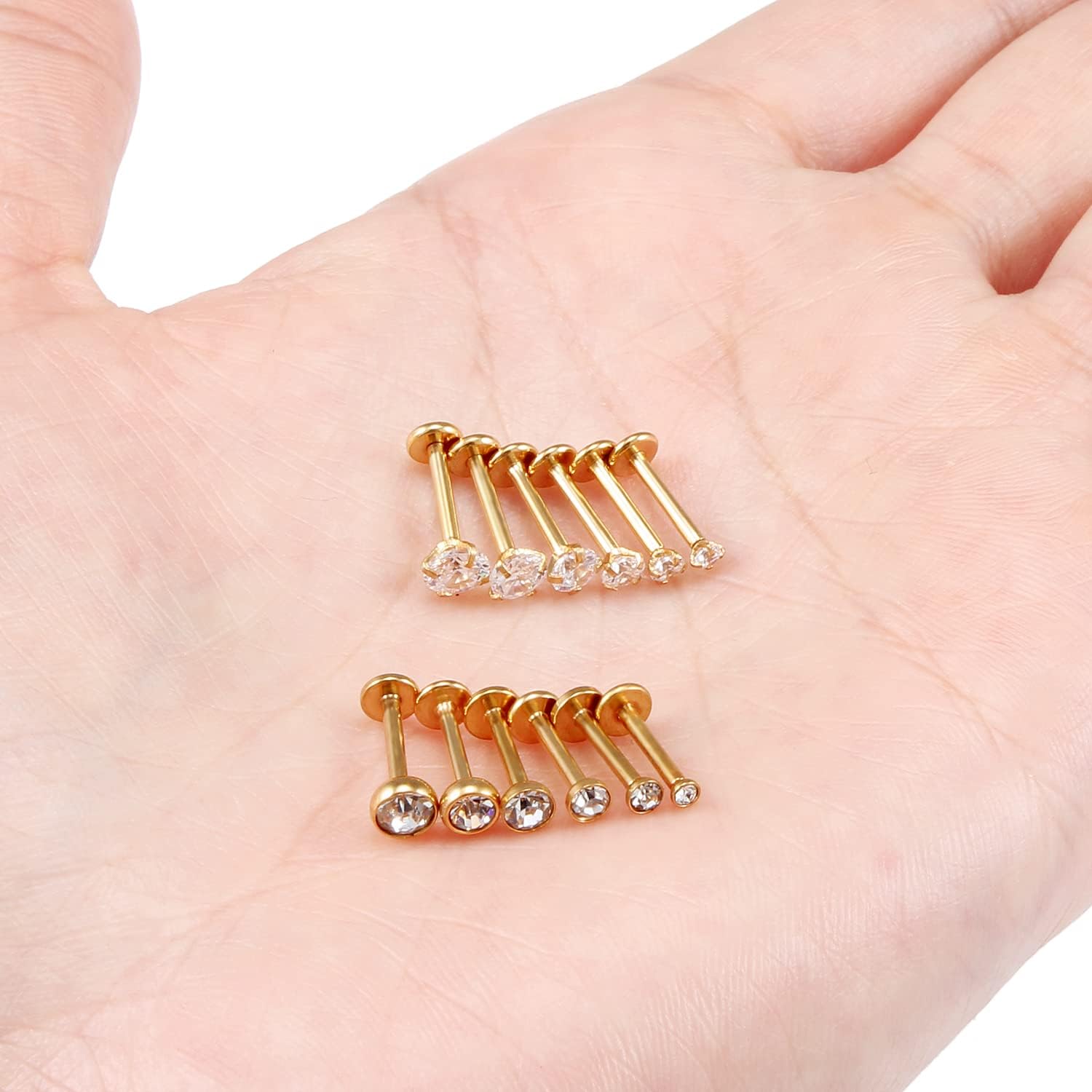 Vsnnsns 16G Lip Rings Stainless Steel Tragus Helix Conch Piercing Jewelry Snake Bite Piercing Monroe Lip Rings Labret Medusa Cartilage Lobe Earrings Piercing Jewelry CZ 2MM 2.5MM 3MM 3.5MM 4MM 4.5MM - Image 7