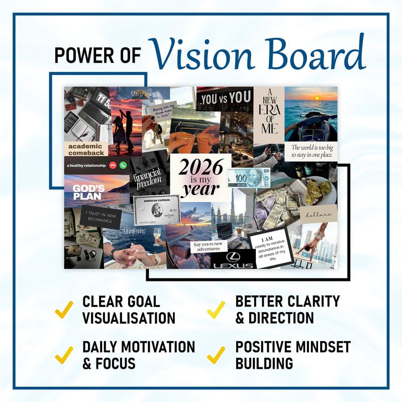 Image of CodersParadise Vision Board Kit 2026 (12x18) - 200+ Elements & Daily Affirmations - Aesthetic Manifestation Poster for Life Goals, Motivation, Positive Thinking & Bedroom Wall Decor