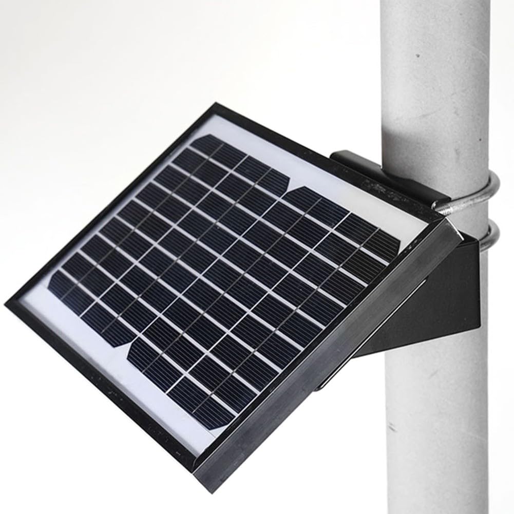 Staffa di montaggio per pannello solare regolabile per parete o palo, inclinazione di 35° per pannelli da 3 W-15 W, adatta per pali da 60-90 mm e fino a 440 mm di larghezza, acciaio nero