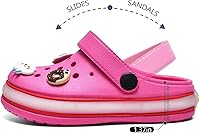 Vista 3 de XPKWS - Zuecos de jardín con luces LED, antideslizantes, ligeros, para niños y niñas