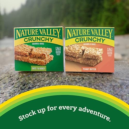 Vista 30 de Nature Valley Barras de granola crujientes, avena y miel, 30 unidades, 22.35 oz (15 bolsas)
