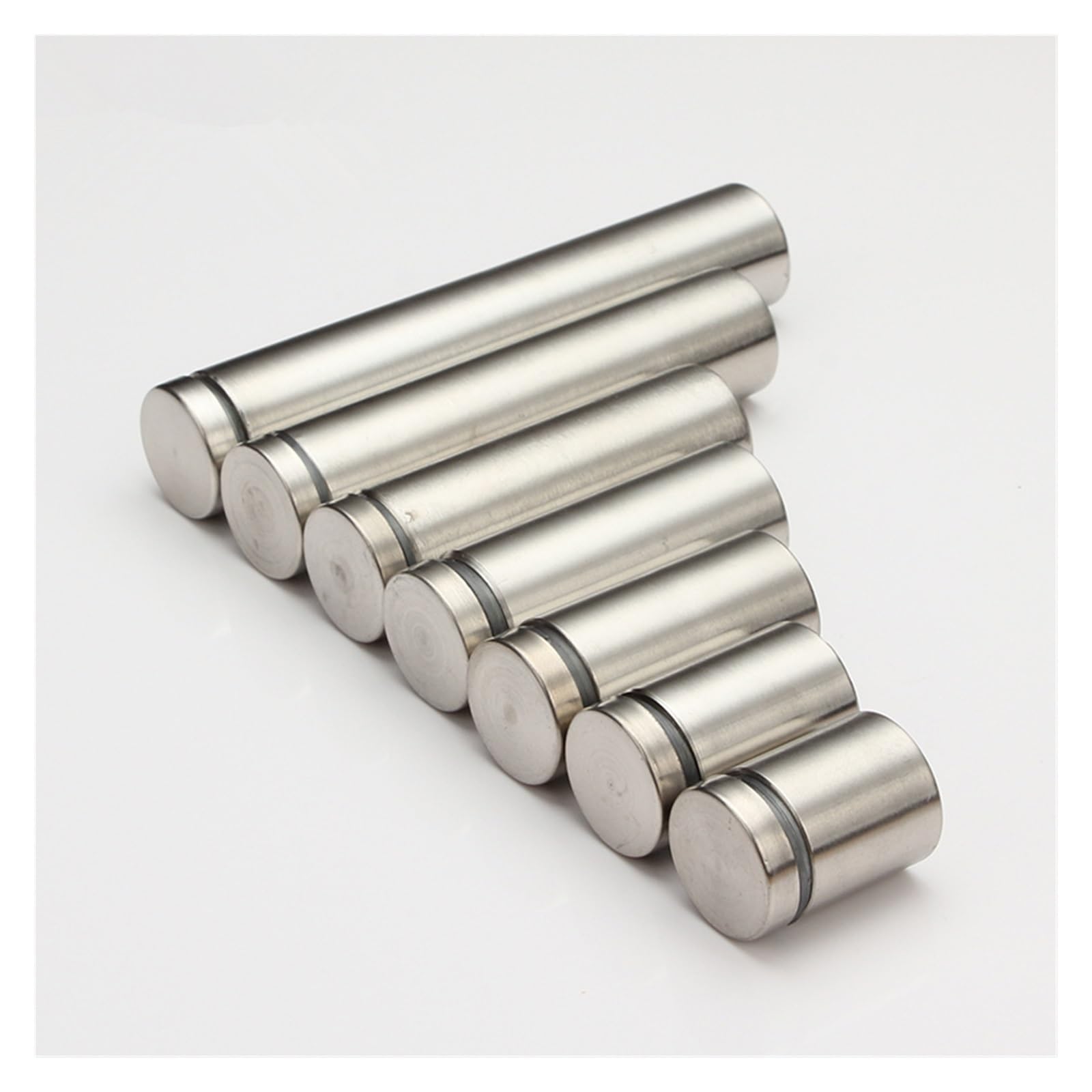 Soportes de fijación, Tornillos separadores de Acero Inoxidable for letreros y Vidrio, Varios tamaños, Plateados, Paquete de 10(25mm X80mm)