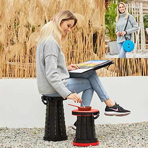 GERYMU Portable Telescoping Stool, Folding Retractable/Collapsible Stool Can Hold 330 lb, Camping Seat for Travel, Fishing
