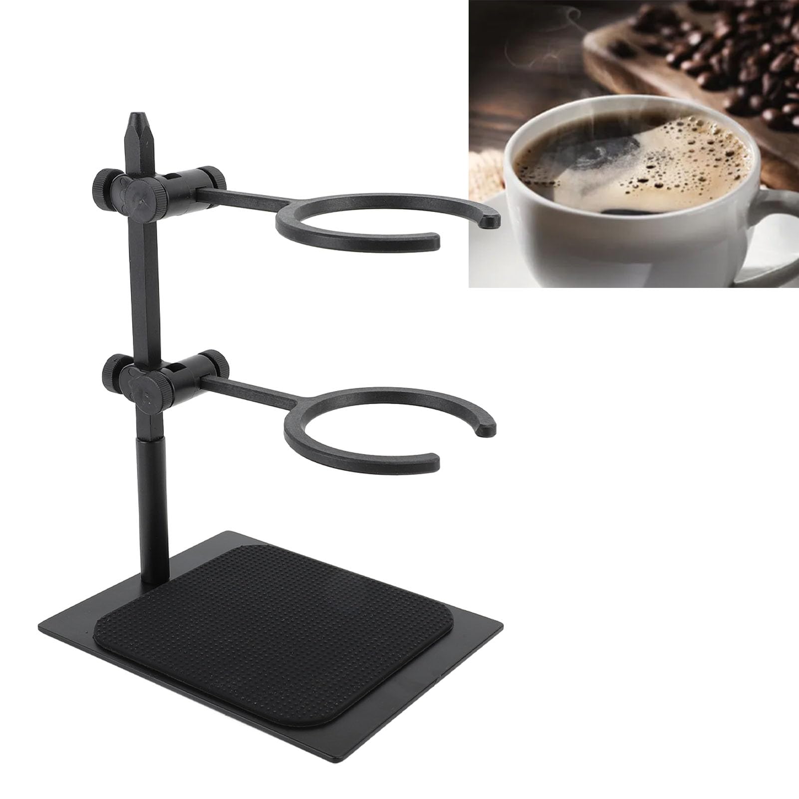 Vierta sobre el Soporte de Goteo de café Estación de Goteo de café de Fácil Limpieza de Doble Capa con Jarra de Vidrio Taza de café Taza de Filtro para Hacer café
