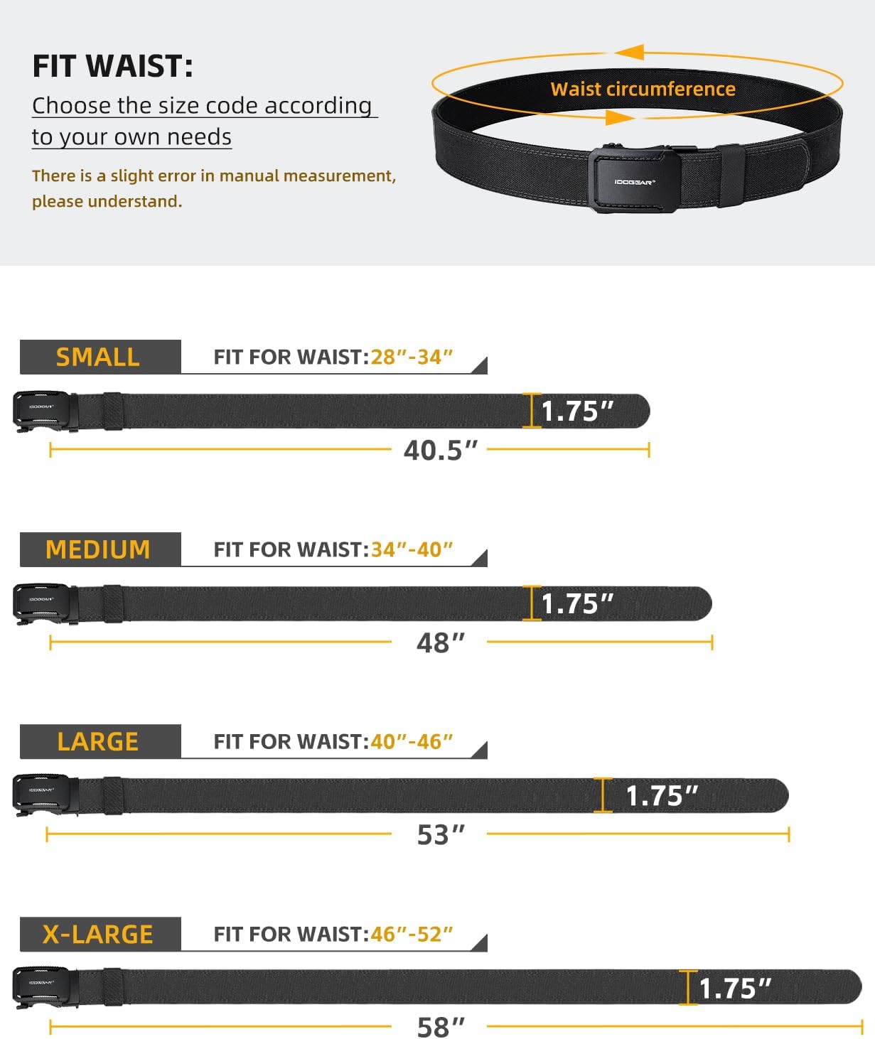 IDOGEAR SPORTS Quick-Adjust Tactical Ratchet Belt | Heavy-Duty 1000D Nylon for EDC, CCW & Duty Use - Image 4