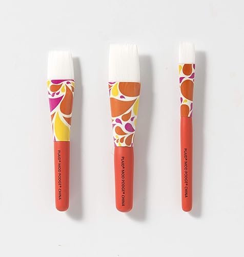 Miniatura 6 de Mod Podge CS11301 Sellador de base de agua, pegamento y acabado, 8 onzas, mate y juego de 3 cepillos de mango corto 10615 de 3 piezas