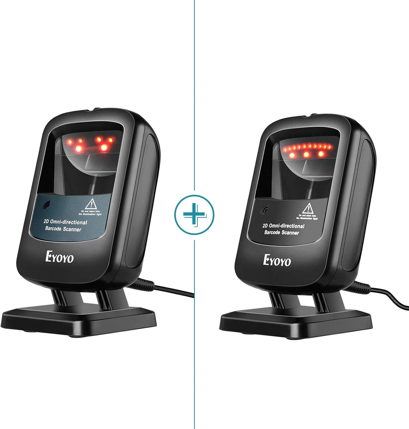 Eyoyo 1D 2D Desktop Barcode Scanner and 2D Hands-Free Barcode Scanner
