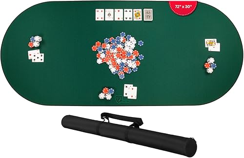 Miniatura 33 de Tapete de juego de mesa de 42 x 66 pulgadas, tapete Mahjong para mesa con bolsa de transporte, tapete de juego de neopreno antideslizante, cubierta