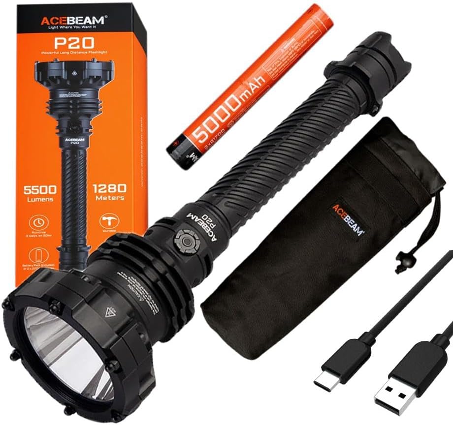 ACEBEAM P20 P20 Profess al Long Distance Flashlight -5,500 Lumens