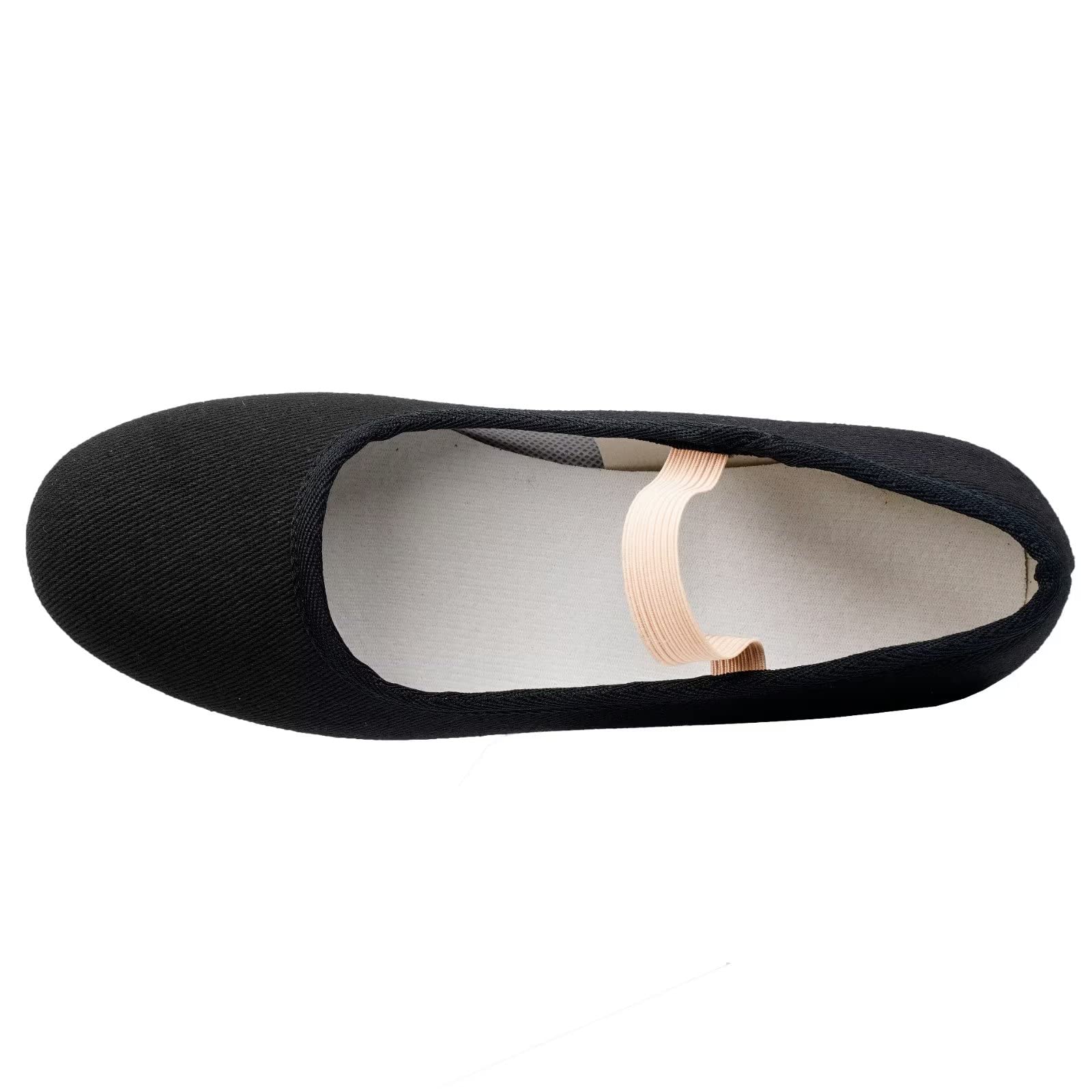Zapatos de Carácter para Danza,Negro 2.5cm Tacón Bajo Lona Zapatos de Carácter Ballet
