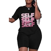 Hilinker Womens 2 Piece Outfits Short Sleeve Top and Shorts Set Summer Workout Casual Tracksuit