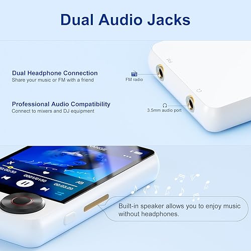 Miniatura 4 de Reproductor MP3 de 128 GB con Bluetooth 5.3 actualizado, reproductor de música portátil de alta fidelidad sin pérdidas, reproductor MP3 de pantalla