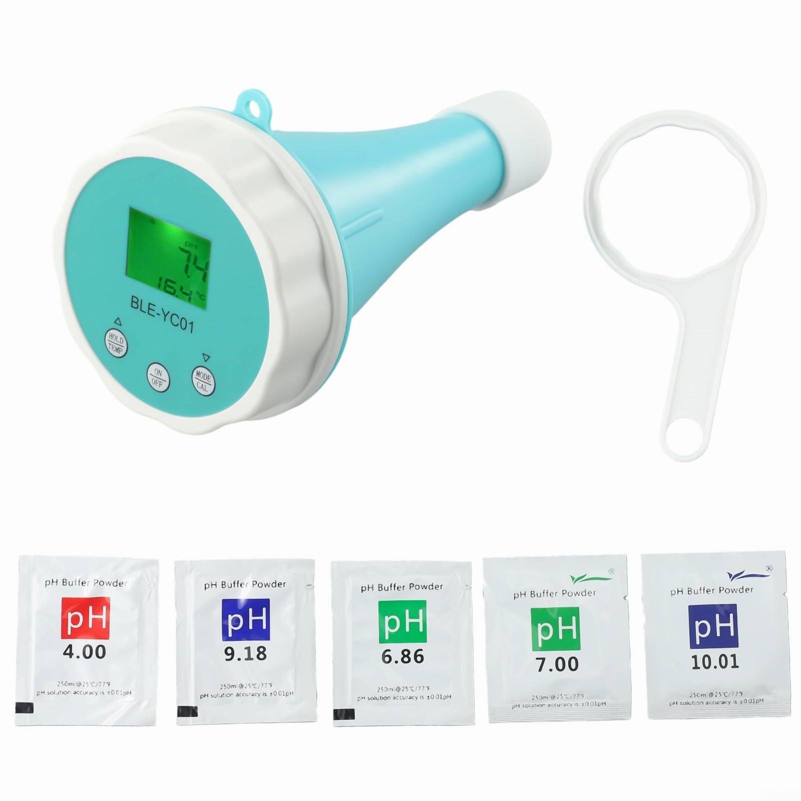 Probador de calidad del agua, Medidor digital de calidad del agua 6 en 1, Monitor de cloro residual de piscinas con temperatura CL, pH, ORP, CE-y-TDS, portátil para análisis de agua de piscina