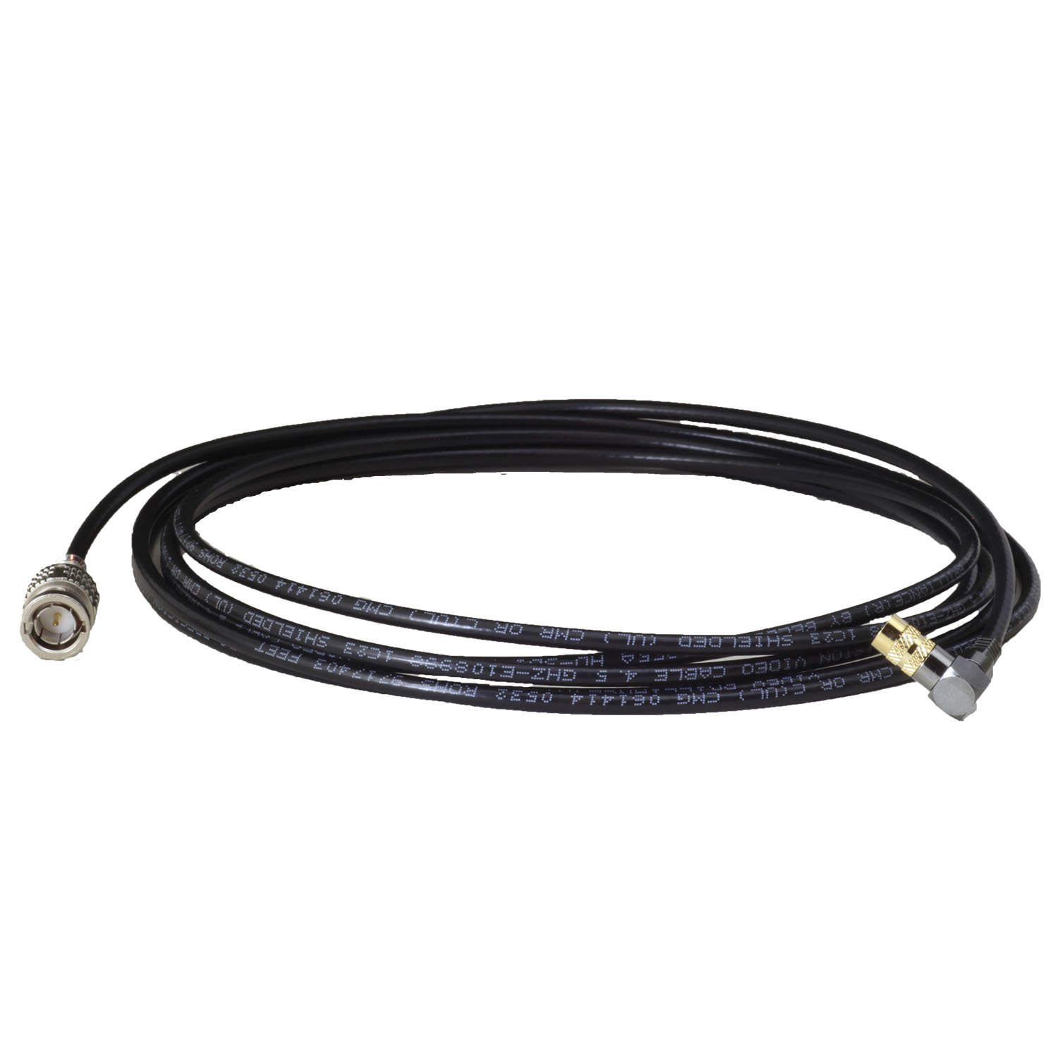 BJC Mini SDI Cable Made with Belden 1855A (10 Foot, BNC to Right-Angle DIN 1.0/2.3, Black)