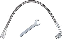 XAUTOHAUX 4AN Turbo Oil Feed Line 12" Stainless Steel Braided AN4 90° Straight Hose for Turbochargers