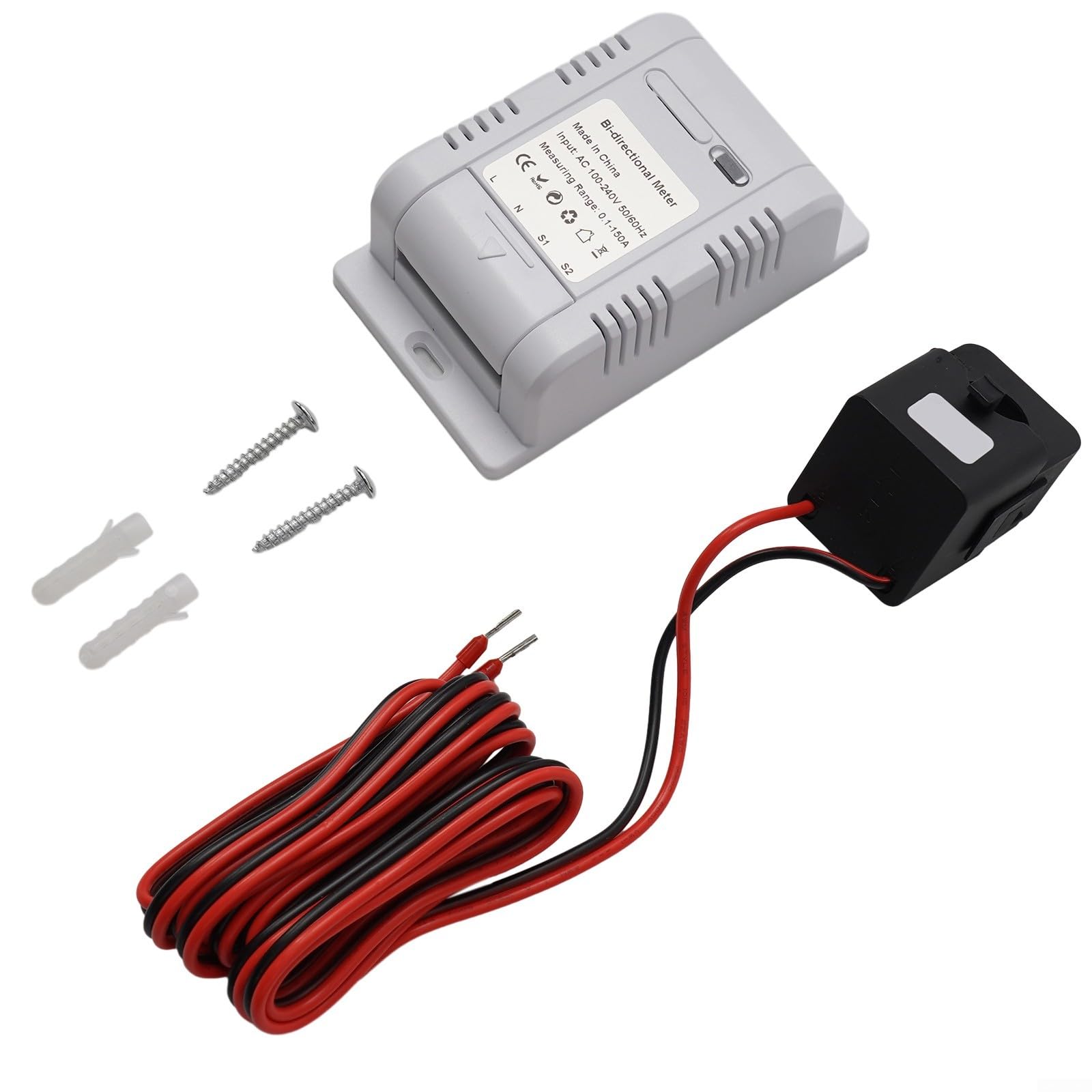 para Tuya WiFi Smart Meter 150A Mobile App Monitores Solar Fotovoltaica Energía bidireccional AC 100V-240V Rango de medición 0.1A - 150A