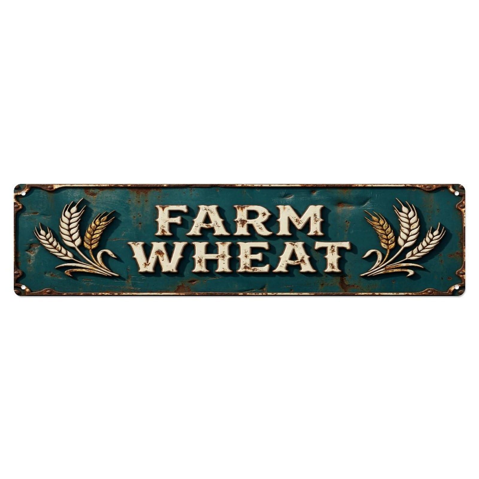Metal Tin Sign FARM WHEAT Vintage Grain Rustic Farmhouse