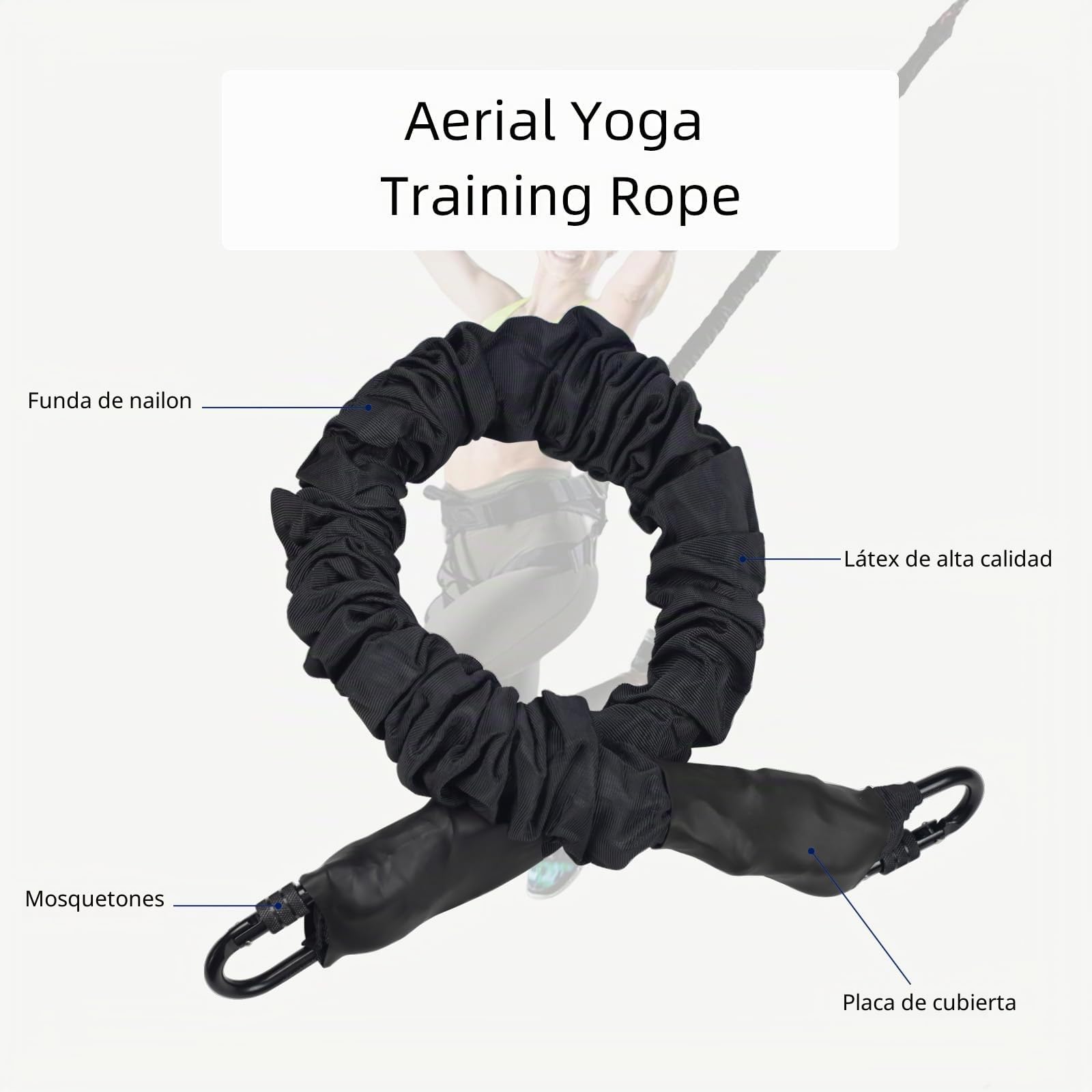 PRIOR FITNESS Cuerda elástica de resistencia para fitness, bandas de resistencia individuales para danza elástica, bandas de entrenamiento antigravedad, sin accesorios, equipo profesional para