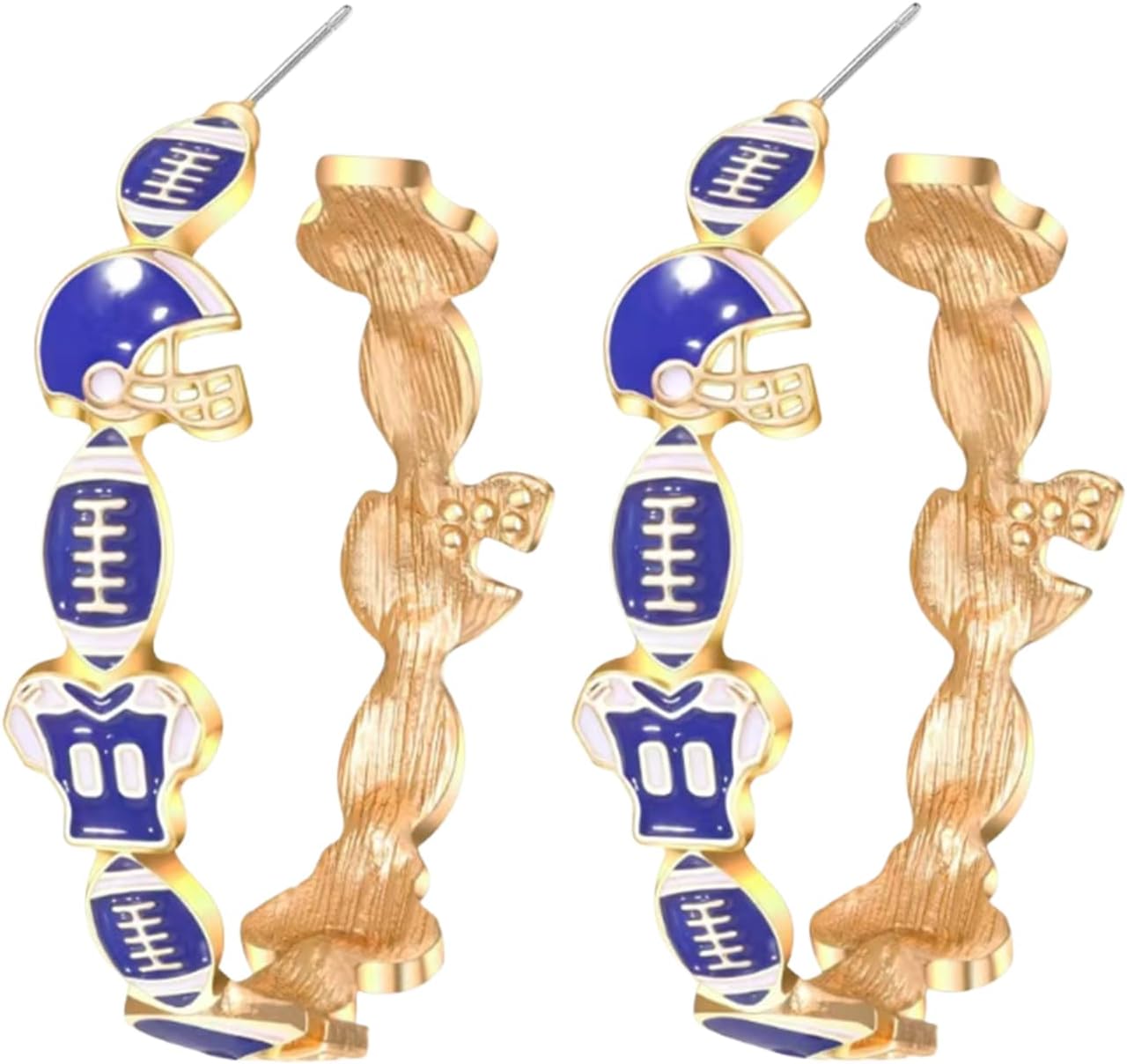 Football Hoop Earrings for Women Game Day Helmet Huggie Earrings Red Blue Spirit Rugby Earrings Football Party Jewelry Gifts for Sports Fan