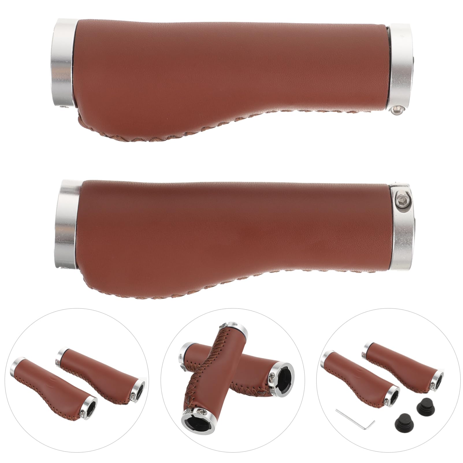 INOOMP 4pièces Poignées Antidérapantes PU pour Vélos De Guidon Élastique Et Confortable Accessoire pour Cyclisme Et Ville