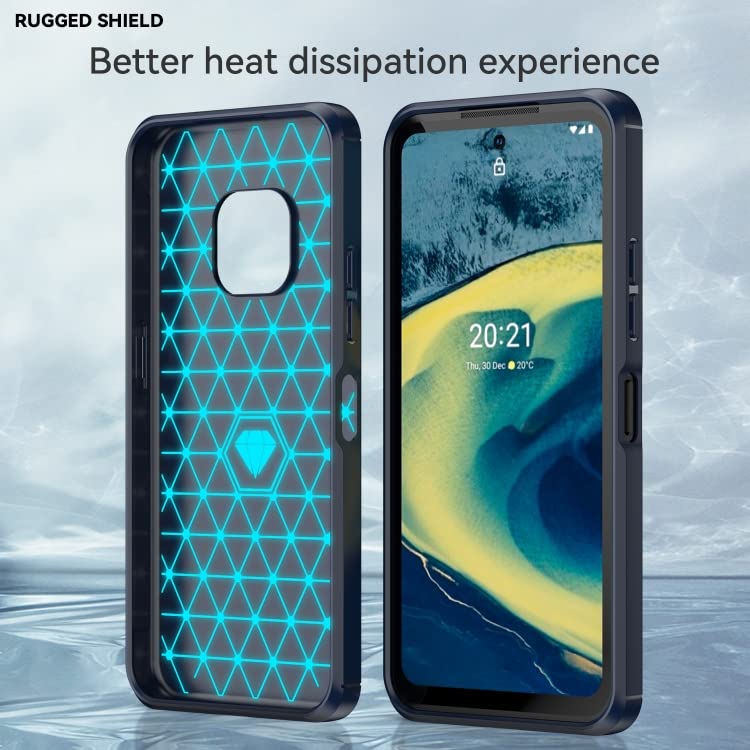 Image of NPRC Hybrid Ultra Slim Protective Case TPU Non-Slip Carbon Fiber Texture Shockproof Case Cover for Nokia XR 20 - Blue