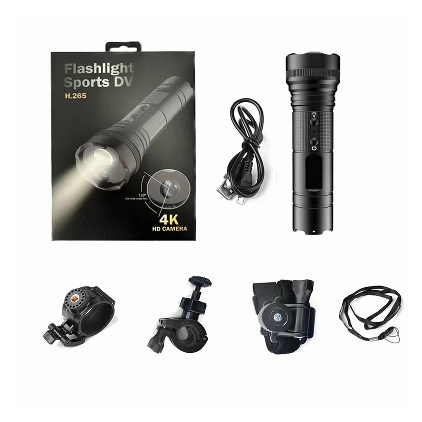 Videocamera sportiva impermeabile 4K montata sulla testa della bicicletta for motocicletta Mini Cam Videoregistratore sportivo luminoso ad alta definizione