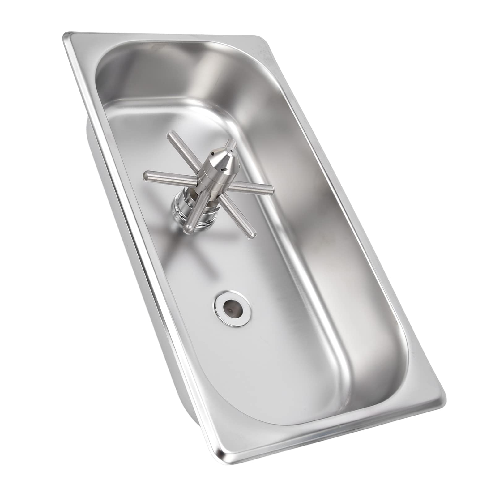 Enjuagadora de Vidrio de Acero Inoxidable, Lavadora de Vidrio de Rotación Automática para una Limpieza Rápida de Fondo y Paredes, Limpiador de Tazas a Presión para Fregadero de Cocina, Bar