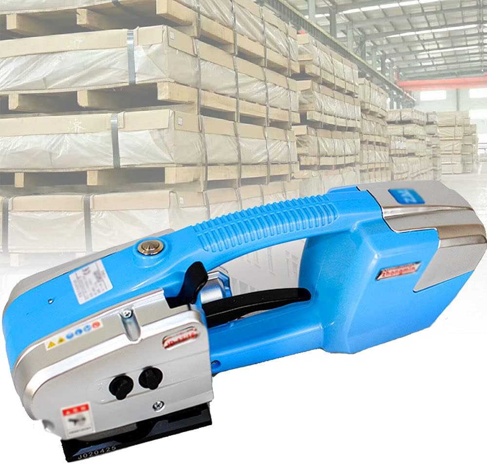 Automatic Strapping Tool,Electric Strapping Tool,for 13-16Mm Wide PP/PET,3000Mah Battery Powered Electric Welding Strapping Machine for Box Pallet,Blue