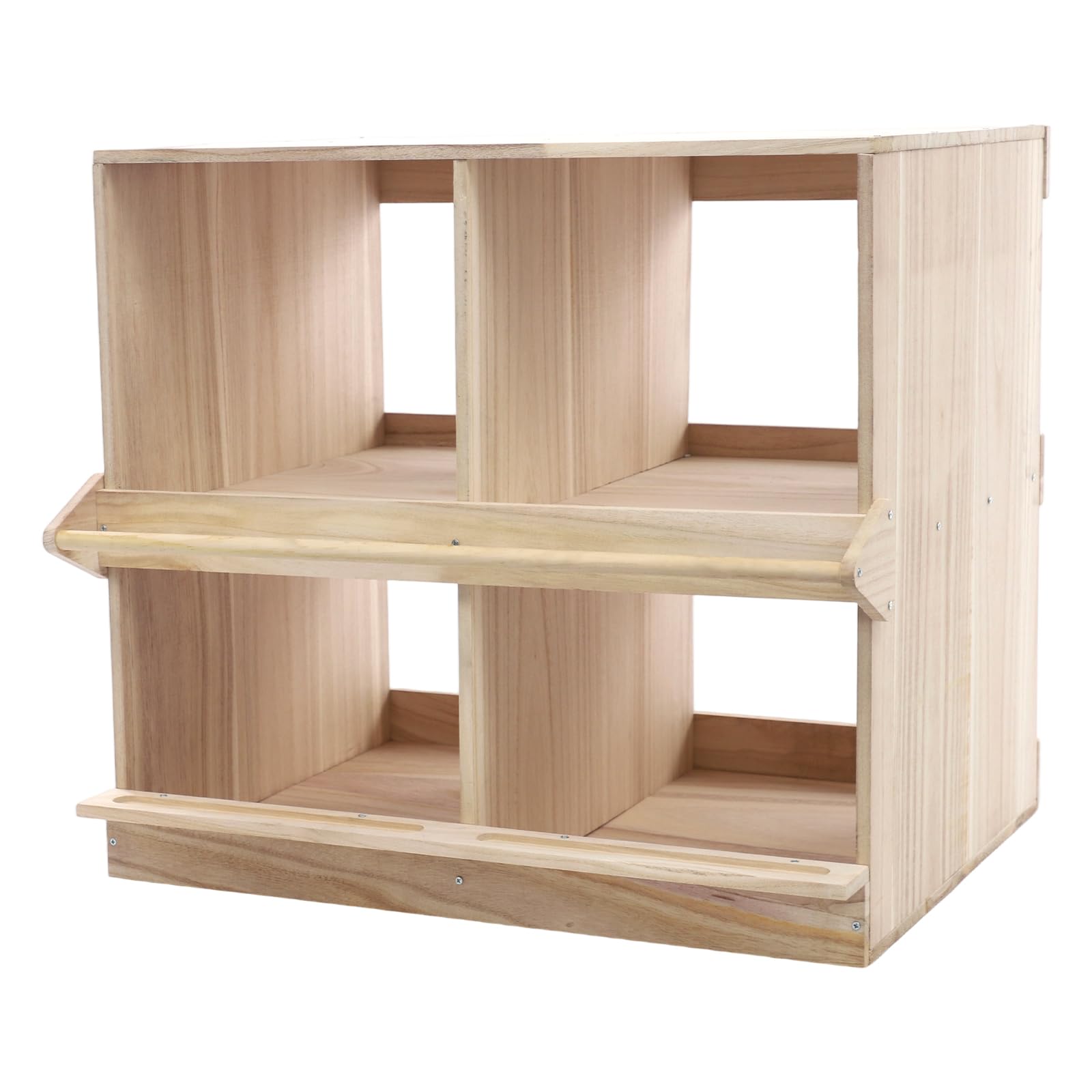Nido per polli in legno a 4 fori, 2 piani, nido per polli con 4 scomparti separati, nido per polli con posatoi, per galline, anatre e altri pollame