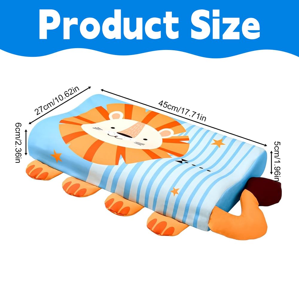 Oreiller Enfant, 45 x 27 x 6 cm Coussin pour Enfant, Respirant, Confortable, Détachable, Oreiller Ergonomique Enfants, CoussinEnfants, Coussin Bebe pour Enfants à Aartir de 3 Ans