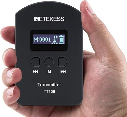 Miniatura 5 de Retekess TT106 - Transmisor de guía turístico con micrófono Lavalier, canal 9999, sistema de traducción de la iglesia, interpretación,