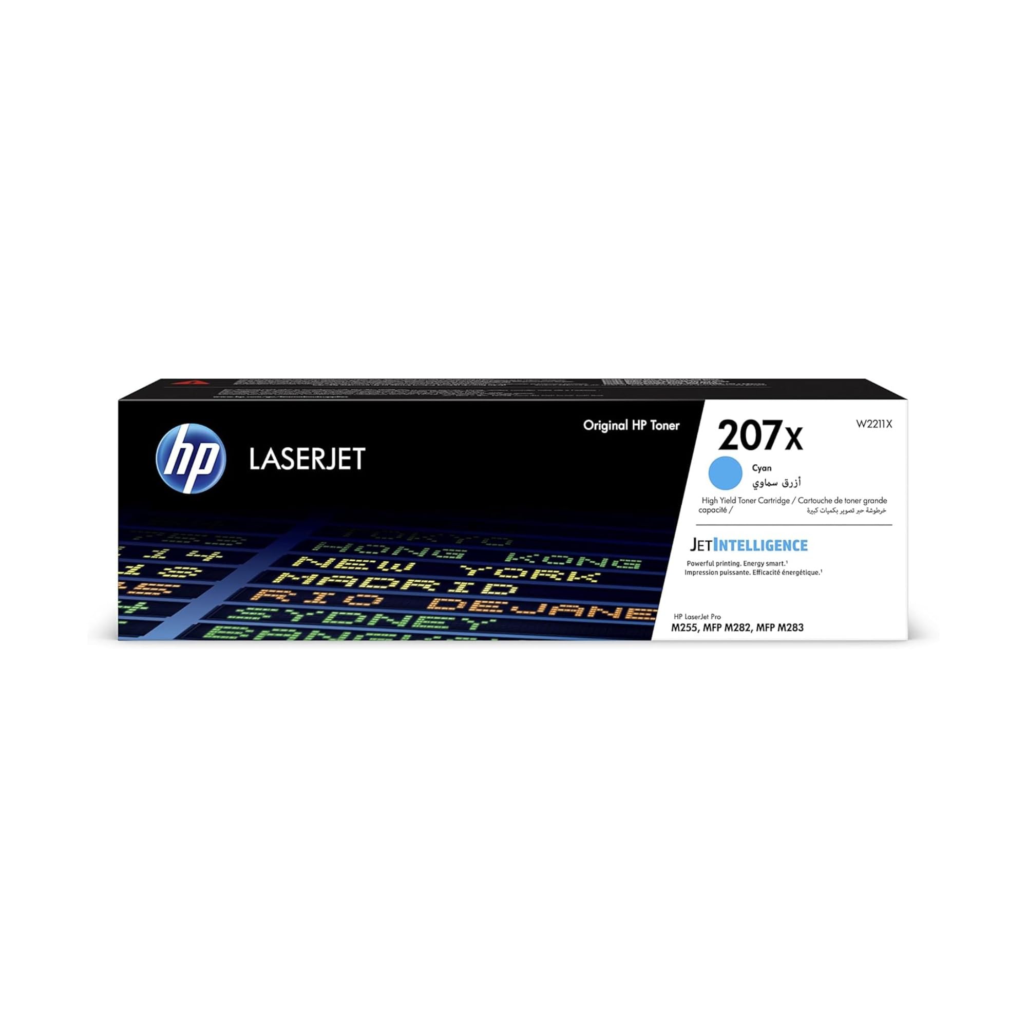 HP 207X W2211X, Cartuccia Toner Originale HP da 2450 Pagine, Compatibile con le Stampanti HP LaserJet Pro M255, MFP M282 e MFP M283, Ciano