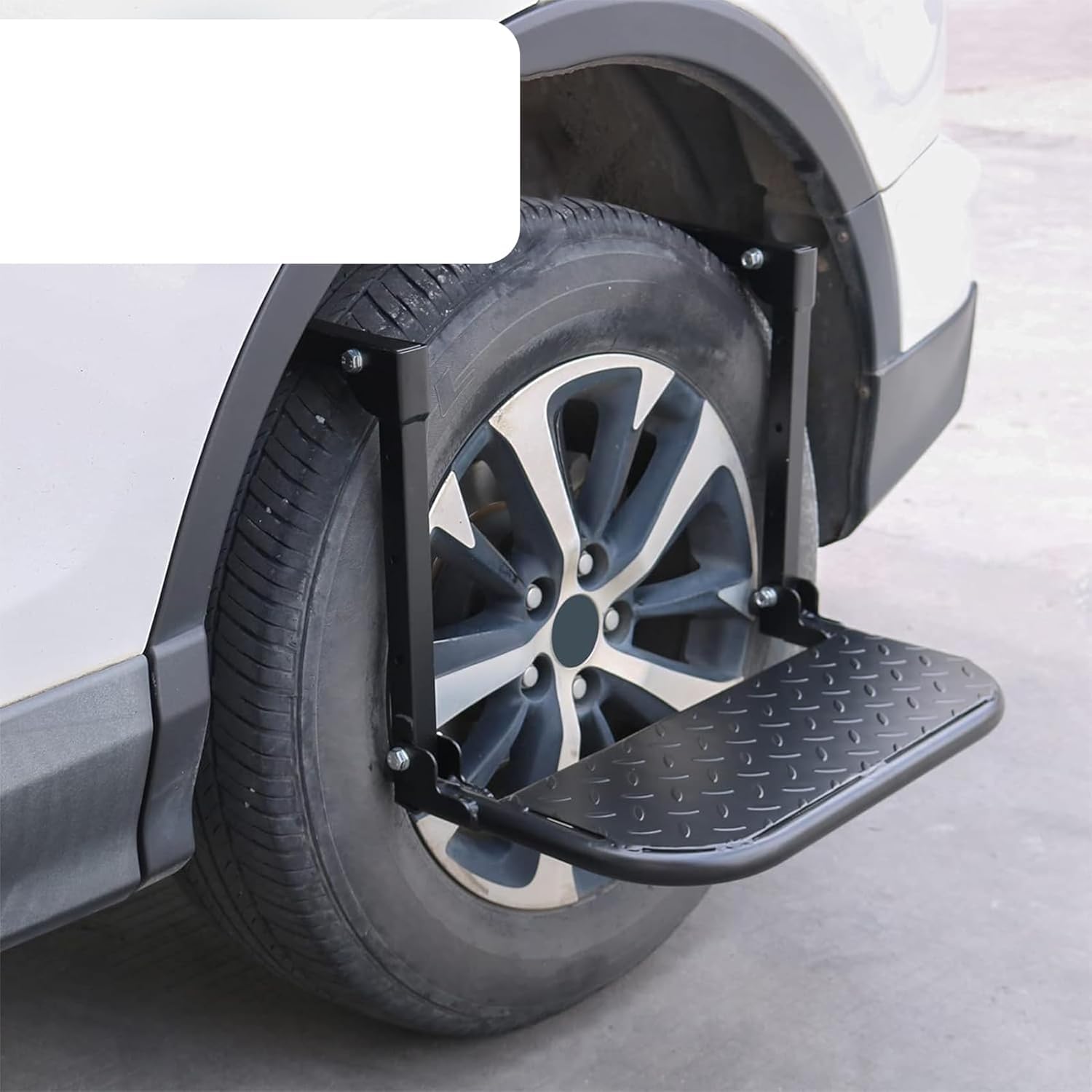 Scalino pieghevole robusto per camion, SUV e camper, montaggio pneumatici regolabili, nero, adatto per pneumatici da 22,9 a 33 cm, capacità 150 kg