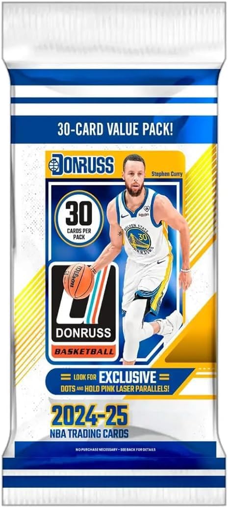 2024-25 Donruss Basketball Factory Sealed Fat Pack Cello Value Box with 360 Trading Cards + 6 Toploaders + Magnetic Holder + StreetCards Magnet!