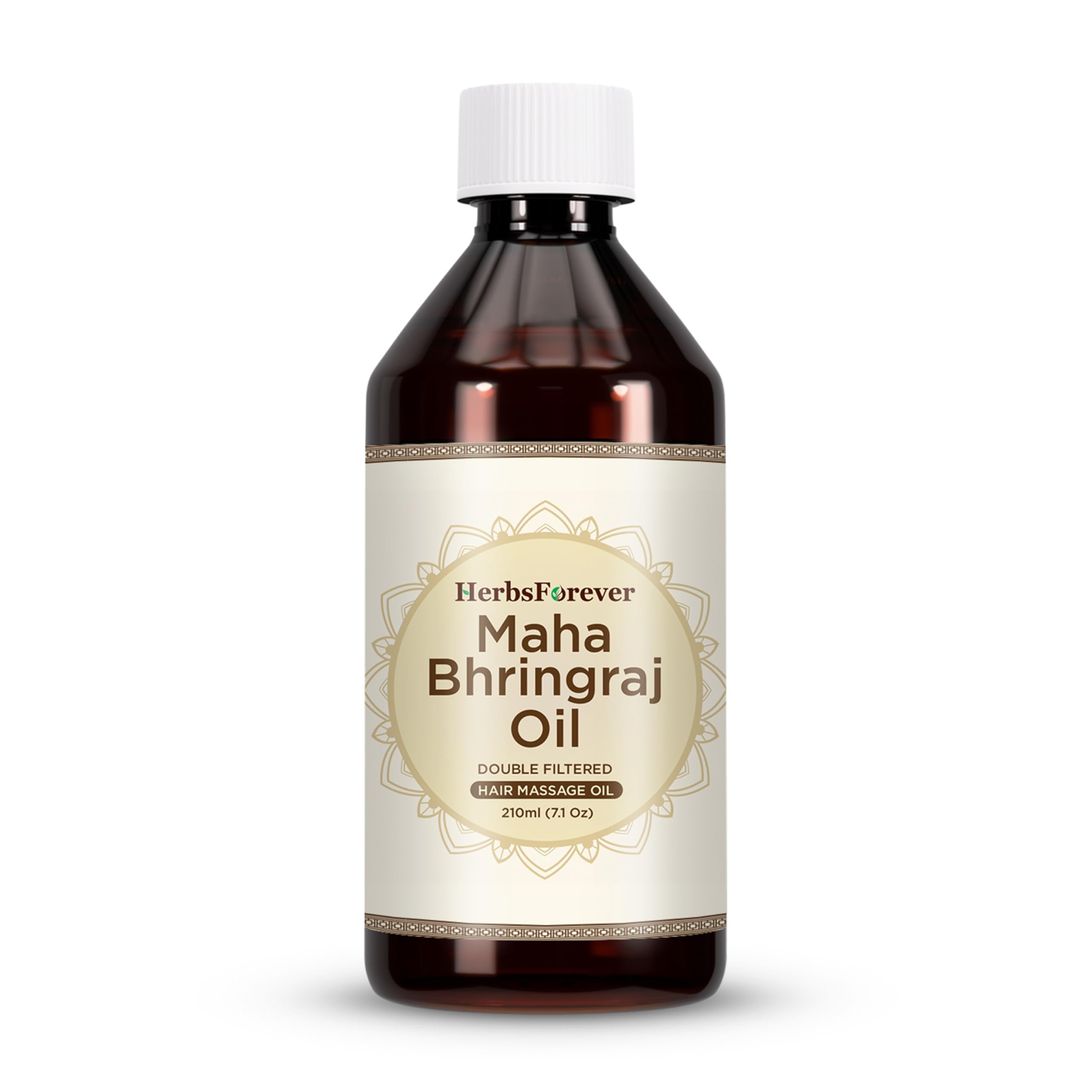 HerbsForever Maha Bhringaraj Oil Stop Hair Loss and Helps to Grow Hair Naturally Cold Pressed Premium Oil Non GMO, Vegan 7.1 fl oz 210 ml