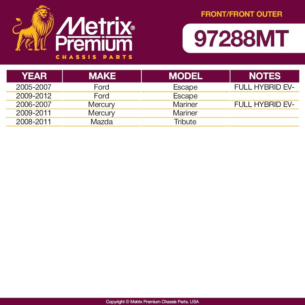Metrix Premium Chassis Parts - 4 PC Outer Tie Rod End & Front Sway Bar Stabilizer End Link Kit Fits 05-07 Ford Escape, 06-07 Mercury Mariner, 09-11 Mariner, 08-11 Mazda Tribute, ES800846, K80296