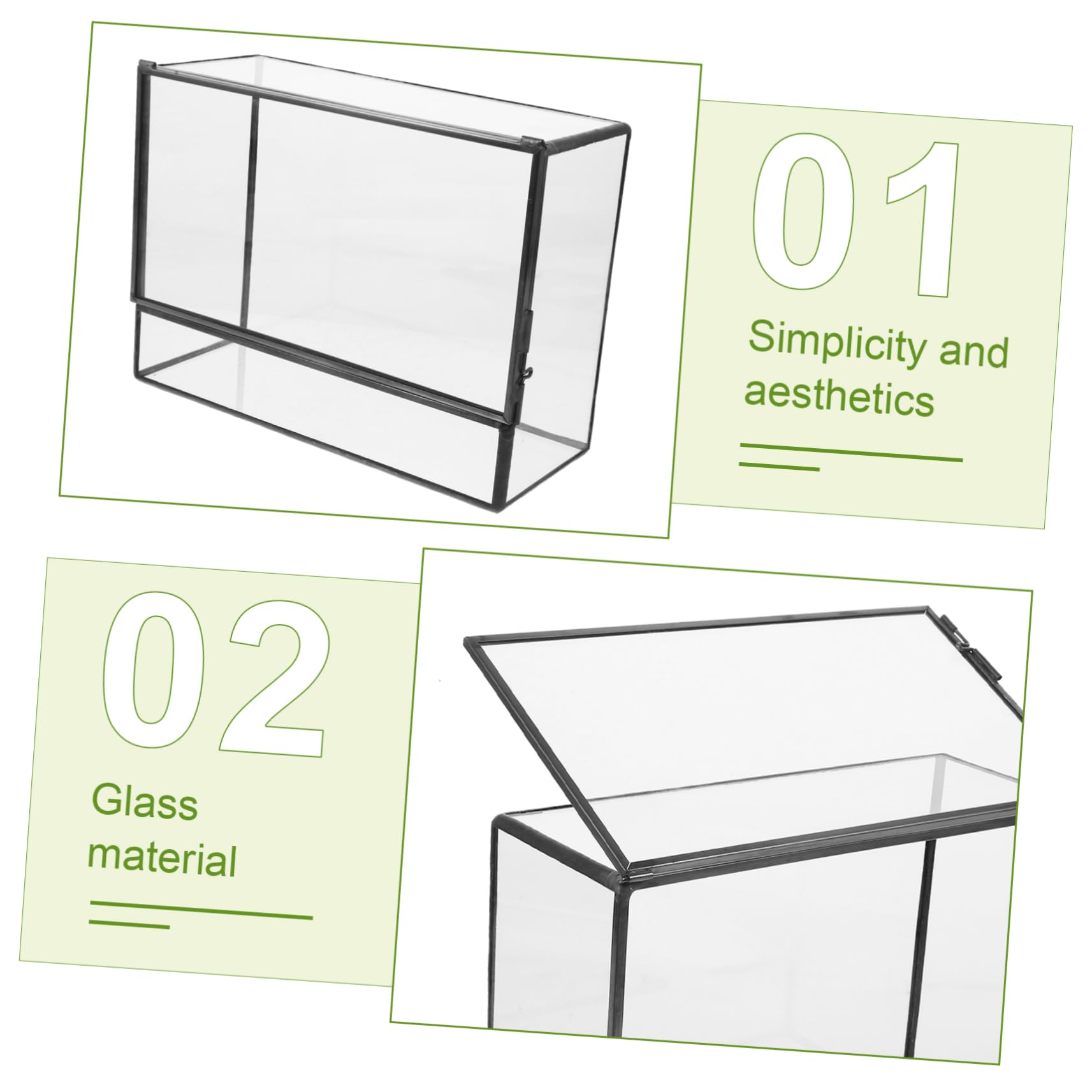 Abaodam Ökologische Mikrolandschaft Glas Terrarium Metallhalterung Für Tischpflanzen Moos Terrarium Für Wohnzimmer Schlafzimmer Badezimmer 145x80x195mm Transparent