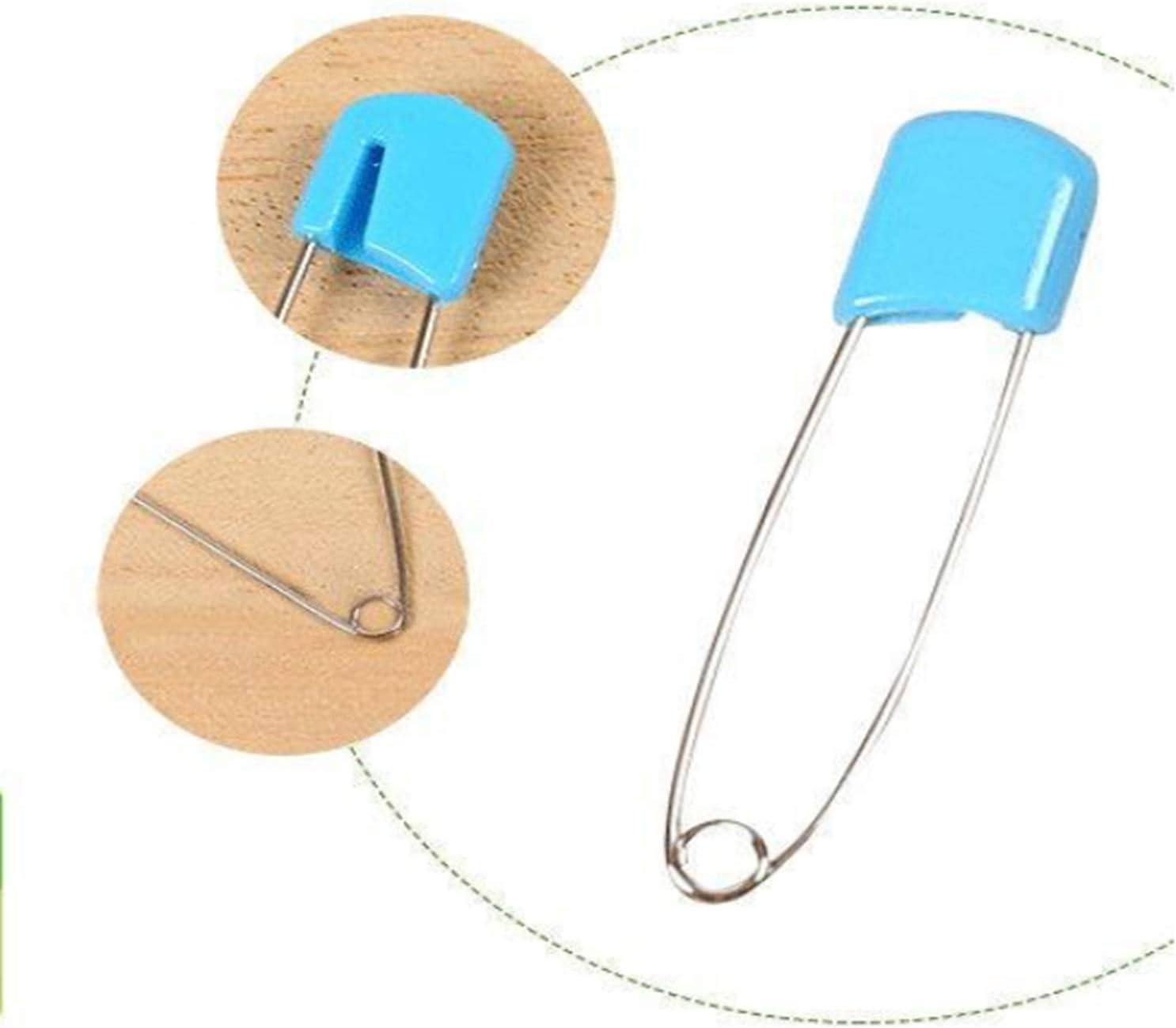 60 Pcs 2 Inch Plastic Baby Safety Pins, Nappy Pins, Plastic Head Safety Pins, 6 Colors