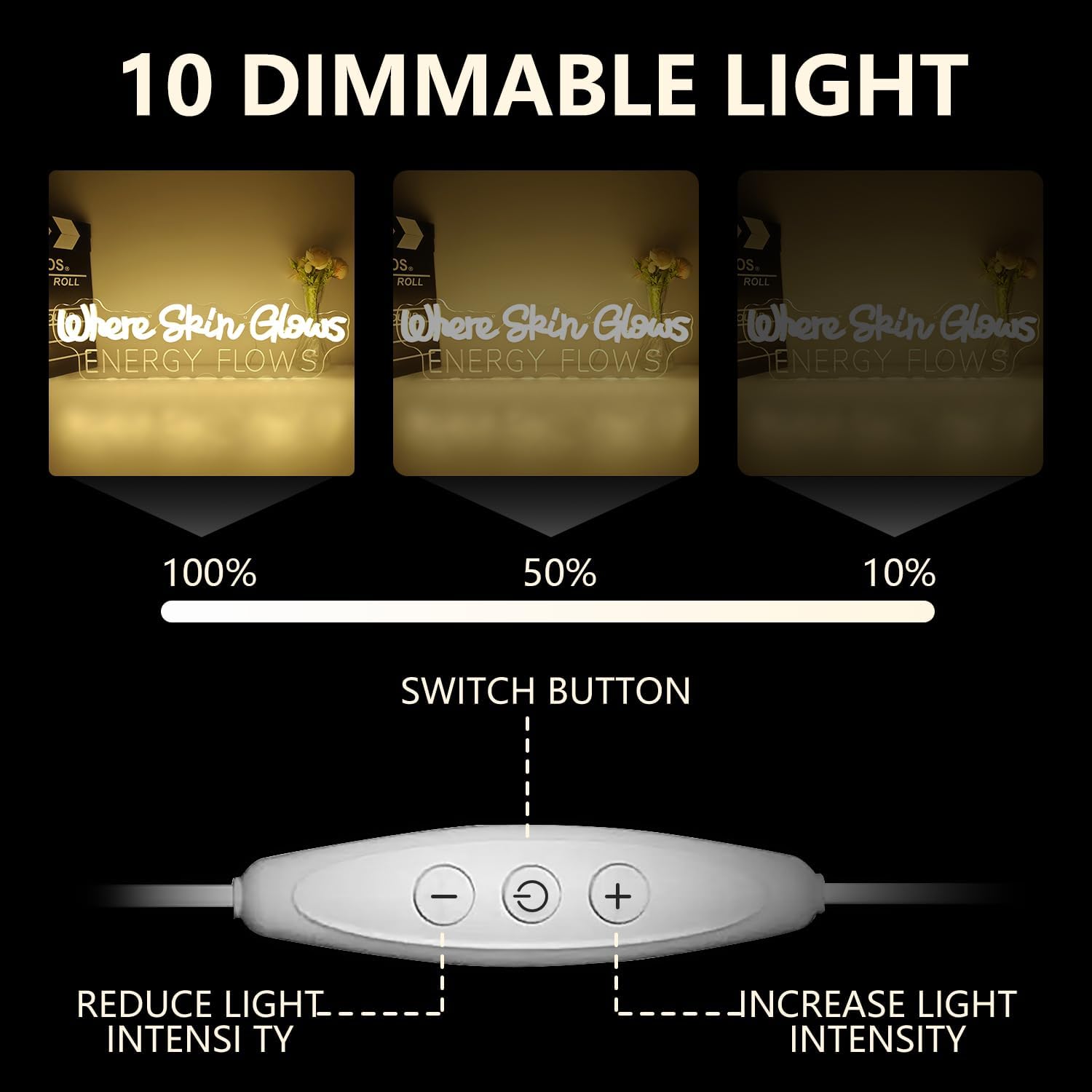 Where Skin Glows Energy Flows Neon Sign for Wall Decor Spa Neon Led Sign Dimmable Beauty Salon Neon Light Up Sign for Esthetician Spa Salon Business Beauty Shop Decorations Gift - Image 4