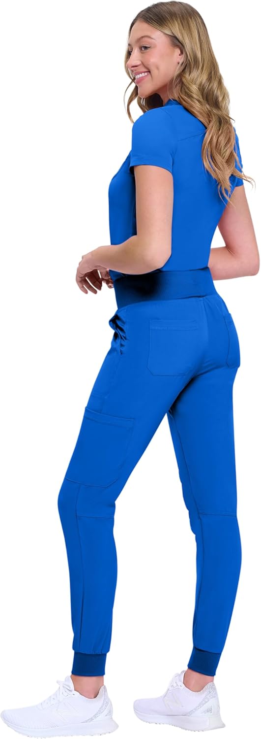 Natural Uniforms Womens Cool Stretch Modern Tuck-In Top Yoga Jogger Scrub Set with Regular and Petite Sizes - Image 6