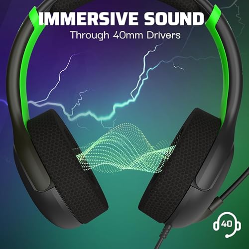 Miniatura 2 de PDP AIRLITE GLOW Wired Headset Jolt Green For Xbox Series XS, Xbox One, & Windows 1011 PC