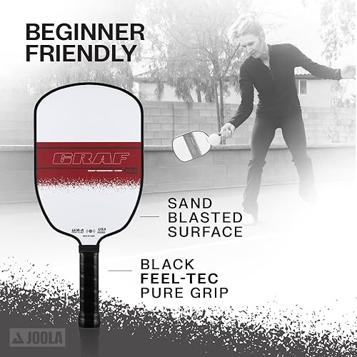 Miniatura 5 de JOOLA Agassi GRAF Champion 12mm Pickleball Paddle - Sandblasted Pickleball Racket Increases Spin & Control - Agassi Shape with Extended Sweet Spot -
