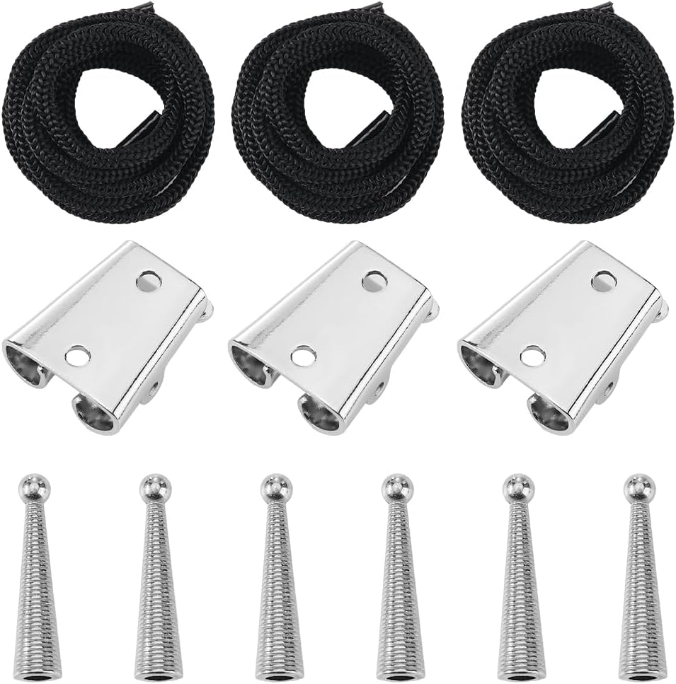 GORGECRAFT 3 Sets Bolo Tie Making Kit Cowboy Bolo Tie Tips Replacement End Caps Buckle Including 3Pcs Nylon Cords with 6Pcs Alloy Cord End and 3Pcs Iron Bolo Tie Slide Clasps for Bolo Tie Making