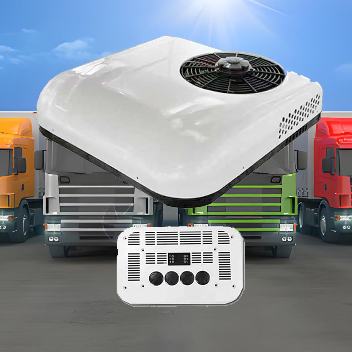 Aire Acondicionado Para Caravana Y Autocaravana, 12V/24V, Aire Acondicionado Frío Para Verano, Para Camión, Autocaravana, Coche, Aire Acondicionado Eléctrico Para Estacionamiento (white,24v)
