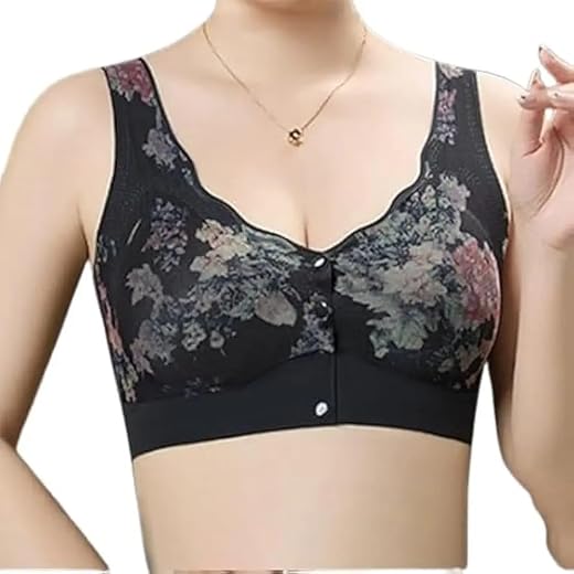 FLIQA Seamless Nursing Bra for Women | Breathable Sport Front-Open Design with 4 Buttons | Comfortable Breastfeeding Bra -...