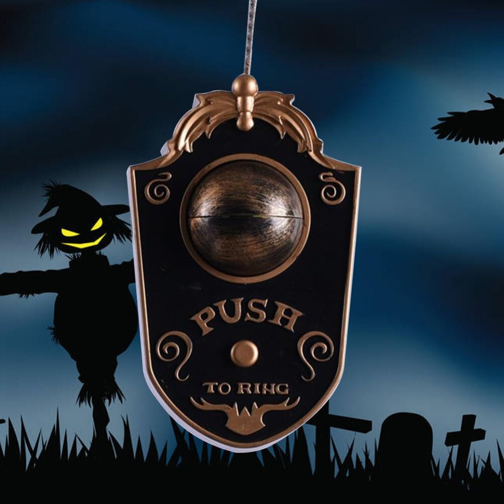 Angoily 2pcs Creepy Halloween Eyeball Doorbell Prop Light up Sound Effects Unique Spooky Door Decorations for Parties Fun Halloween Decor for Boys and Girls and Guests