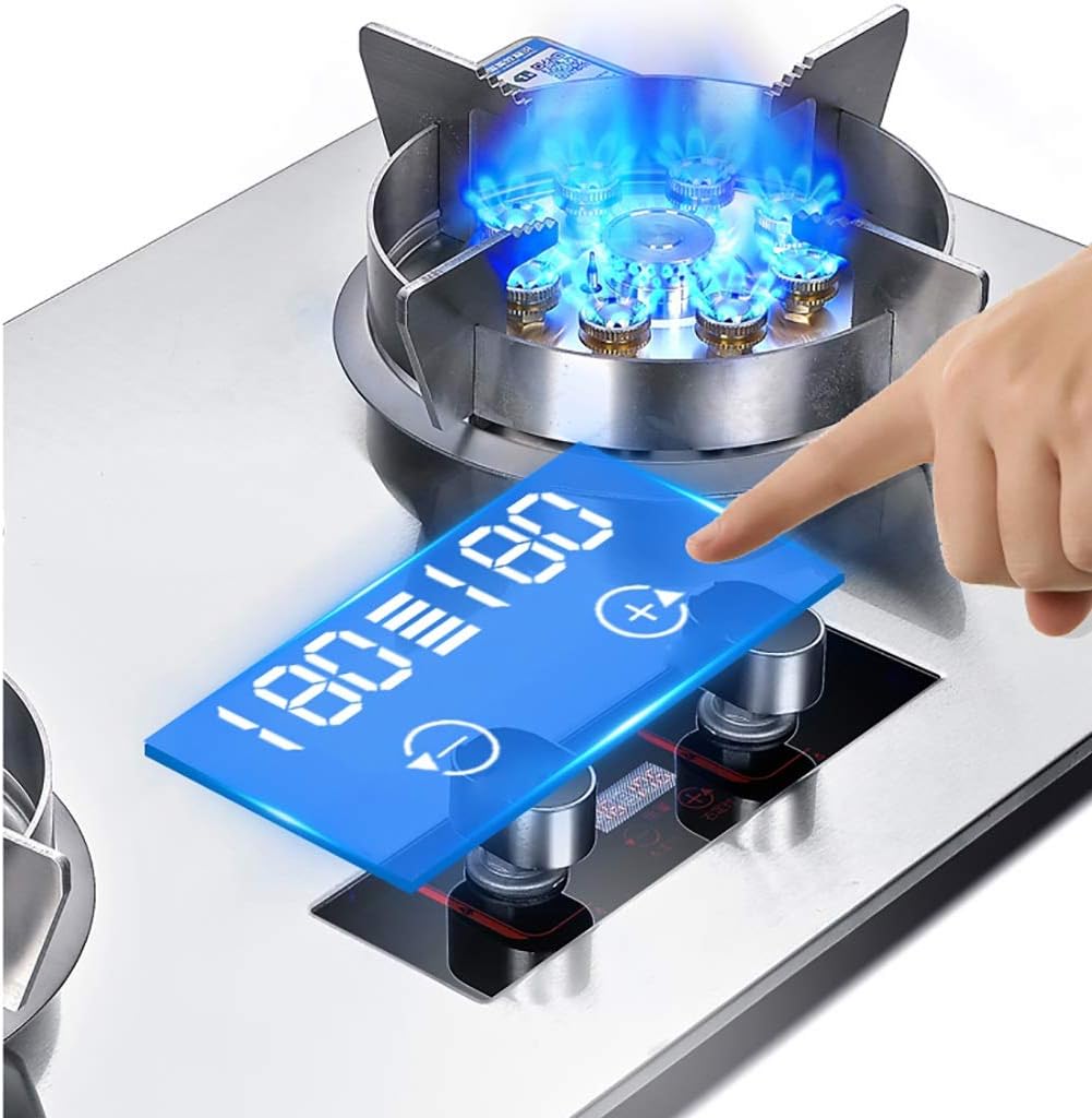 Burner Gas Cooker Built-in Gas Cooktop -2 Cast Iron Portable Hob Rings(Lpg)