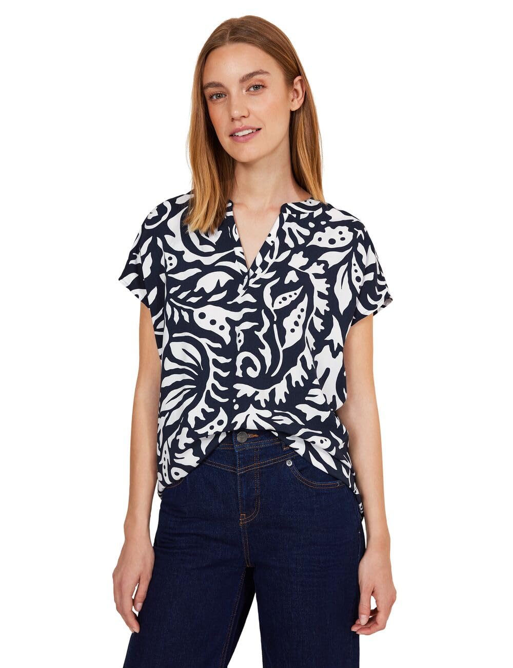 Street One Damen A344570 Sommer Bluse mit Print