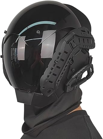 Punk Gothic Helmet Mask Futuristic Techwear Sci Fi Halloween Cosplay Halloween Party Music Accessories