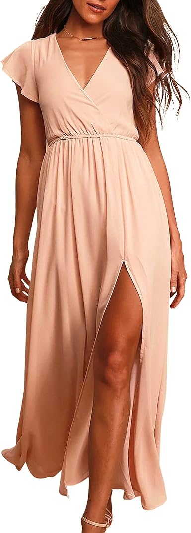 Amazon.com: Shy Velvet Vestido largo de gasa para mujer con corte en A,  vestido etéreo, vestido de gasa para mujeres invitadas de boda : Ropa,  Zapatos y Joyería